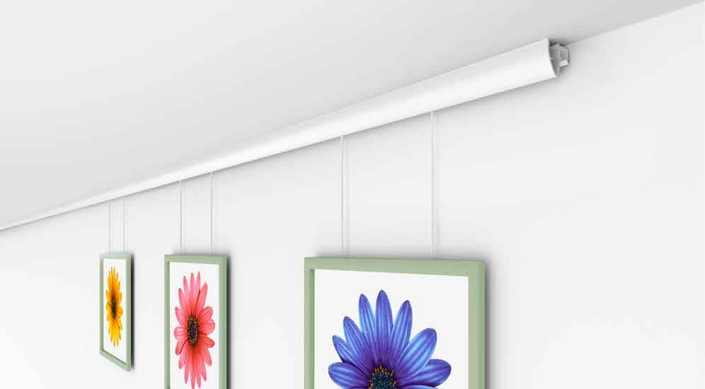 Up Rail : ceiling-mounted picture hanging system